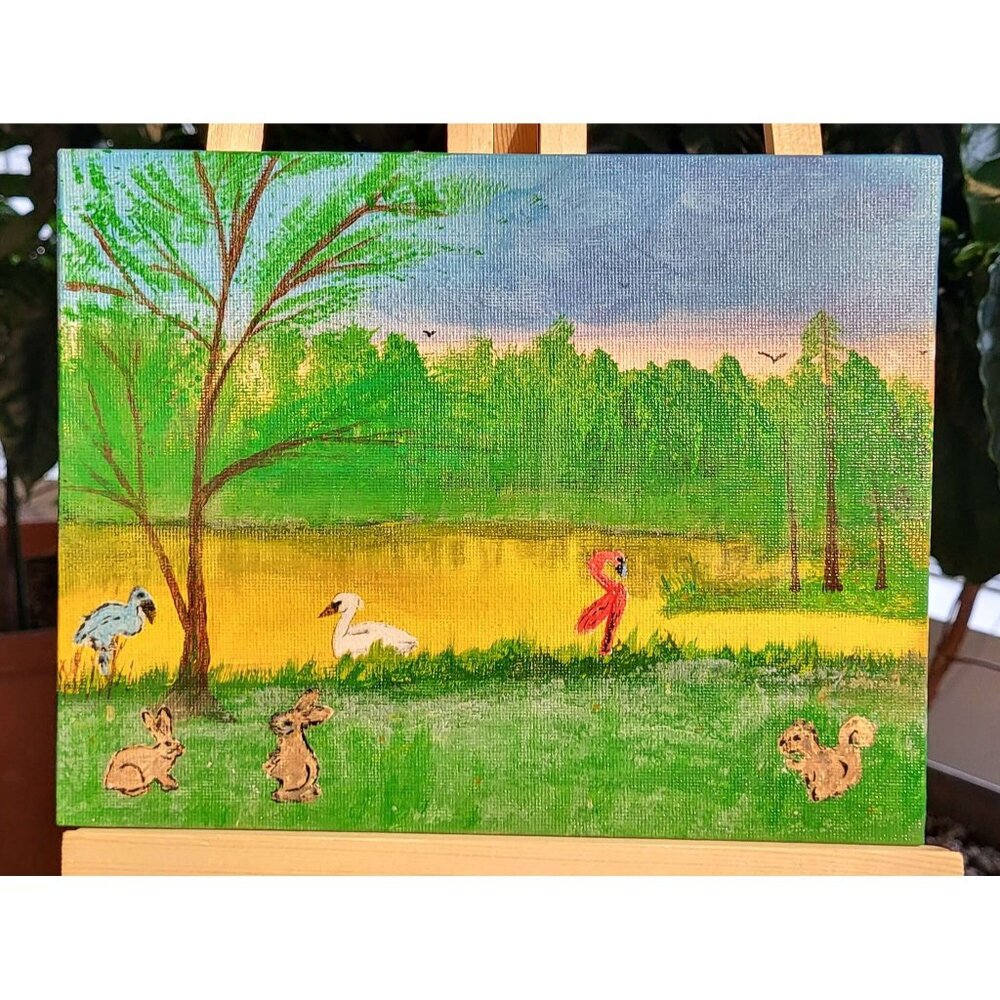NATUR-13 Custom Nature Painting On Canvas & Signed By "CANNOOVA"